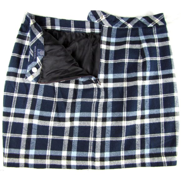 SALE! Plaid Black Blue Midi Knee Skirt - Picture 2 of 4